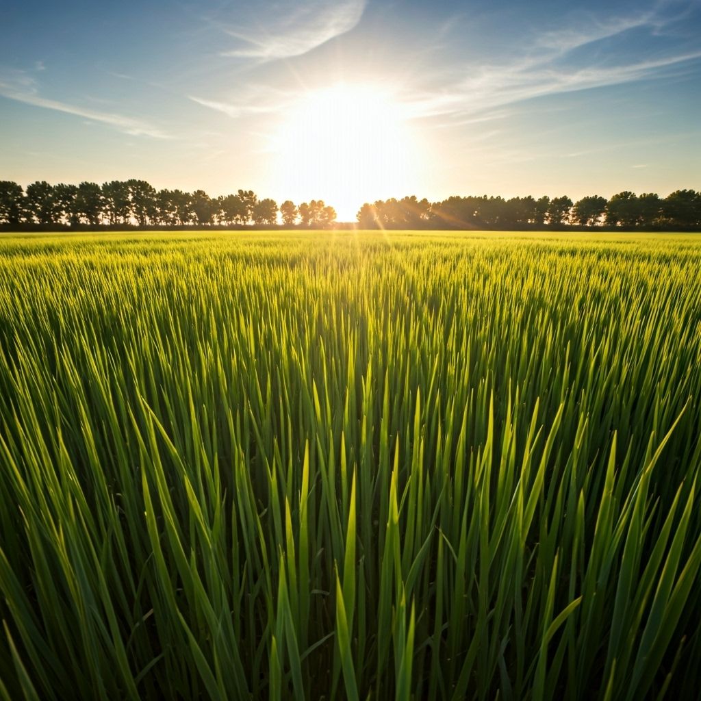 Champs agricoles avec cultures de biomasse